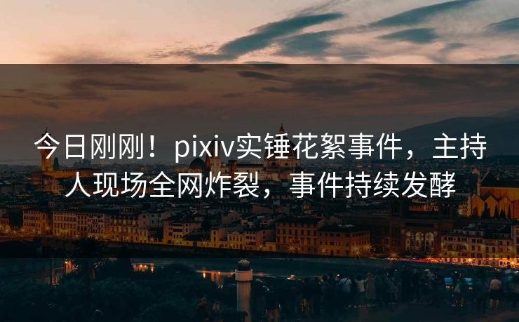 今日刚刚！pixiv实锤花絮事件，主持人现场全网炸裂，事件持续发酵