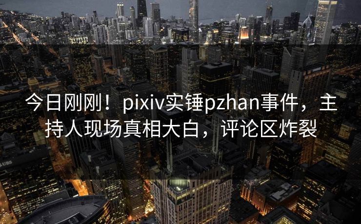今日刚刚！pixiv实锤pzhan事件，主持人现场真相大白，评论区炸裂