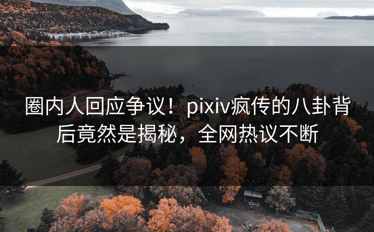 圈内人回应争议！pixiv疯传的八卦背后竟然是揭秘，全网热议不断