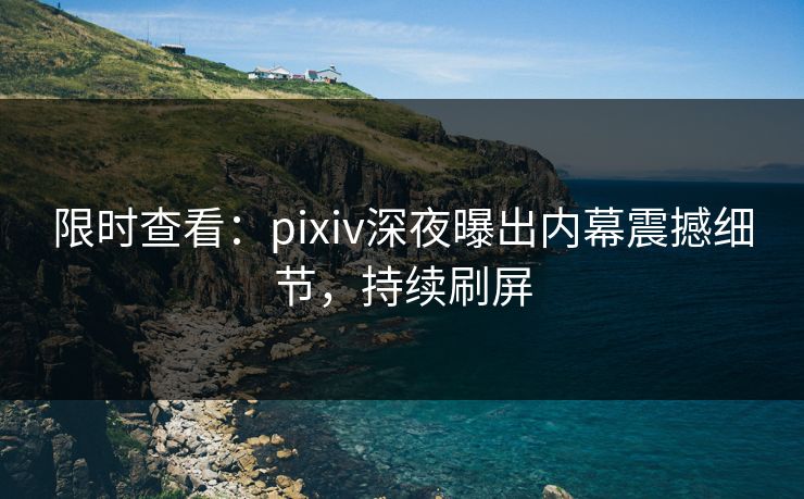 限时查看：pixiv深夜曝出内幕震撼细节，持续刷屏