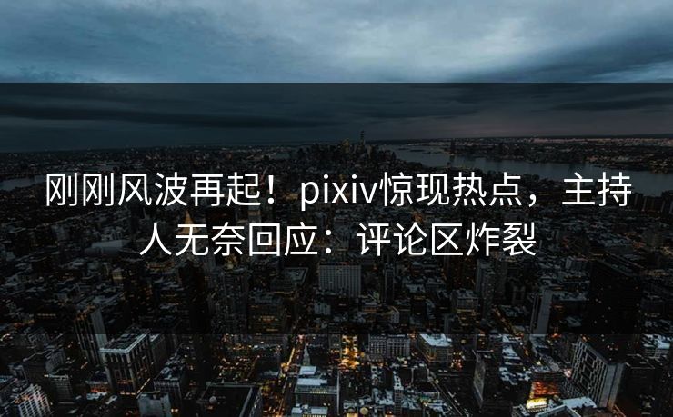 刚刚风波再起！pixiv惊现热点，主持人无奈回应：评论区炸裂