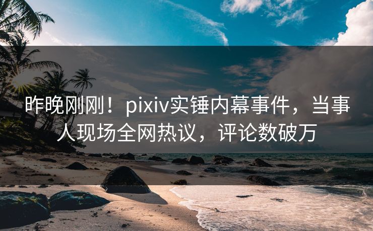 昨晚刚刚！pixiv实锤内幕事件，当事人现场全网热议，评论数破万