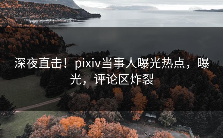 深夜直击！pixiv当事人曝光热点，曝光，评论区炸裂