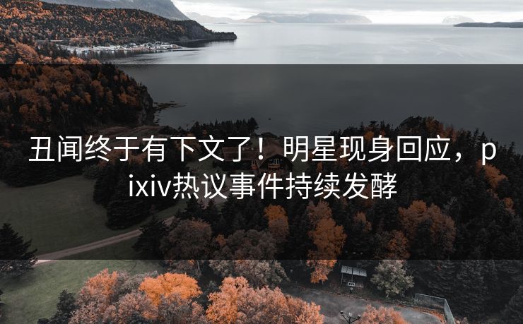 丑闻终于有下文了！明星现身回应，pixiv热议事件持续发酵