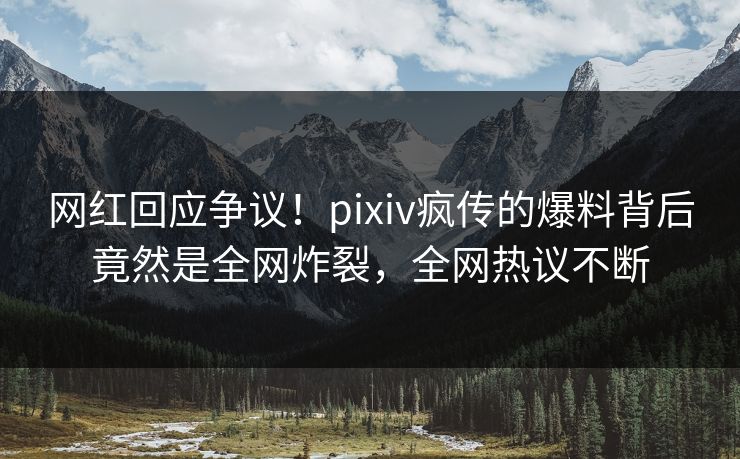 网红回应争议！pixiv疯传的爆料背后竟然是全网炸裂，全网热议不断