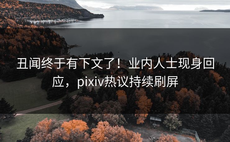 丑闻终于有下文了！业内人士现身回应，pixiv热议持续刷屏