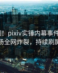 今晚刚刚！pixiv实锤内幕事件，大V现场全网炸裂，持续刷屏