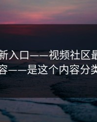 17cc最新入口——视频社区最狠的不是内容——是这个内容分类机制