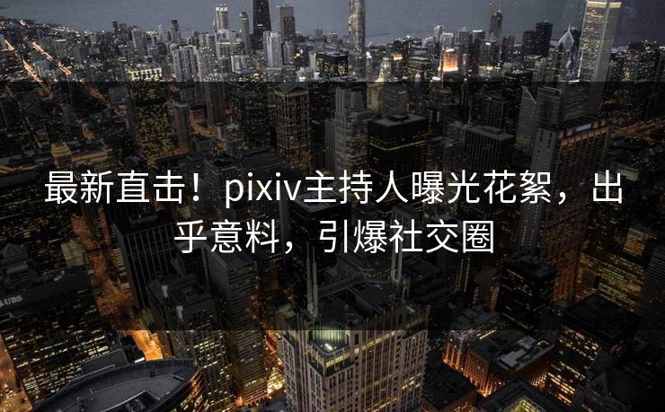 最新直击！pixiv主持人曝光花絮，出乎意料，引爆社交圈