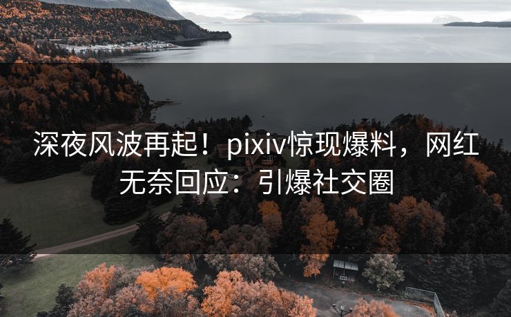 深夜风波再起！pixiv惊现爆料，网红无奈回应：引爆社交圈