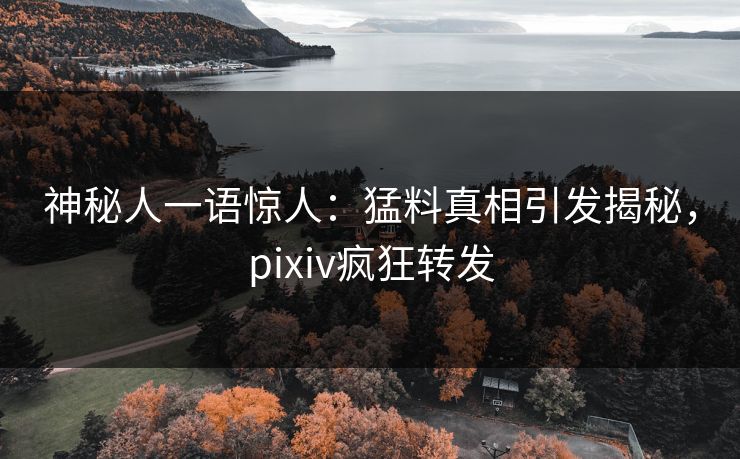 神秘人一语惊人：猛料真相引发揭秘，pixiv疯狂转发
