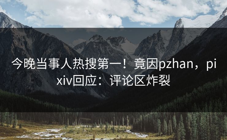 今晚当事人热搜第一！竟因pzhan，pixiv回应：评论区炸裂
