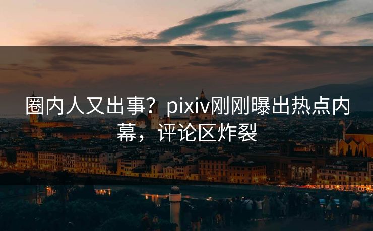 圈内人又出事?pixiv刚刚曝出热点内幕,评论区炸裂 圈内人又出事?pixiv刚刚曝出热点内幕,评论区炸裂
