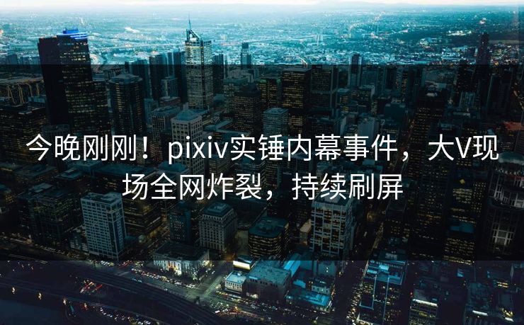 今晚刚刚！pixiv实锤内幕事件，大V现场全网炸裂，持续刷屏